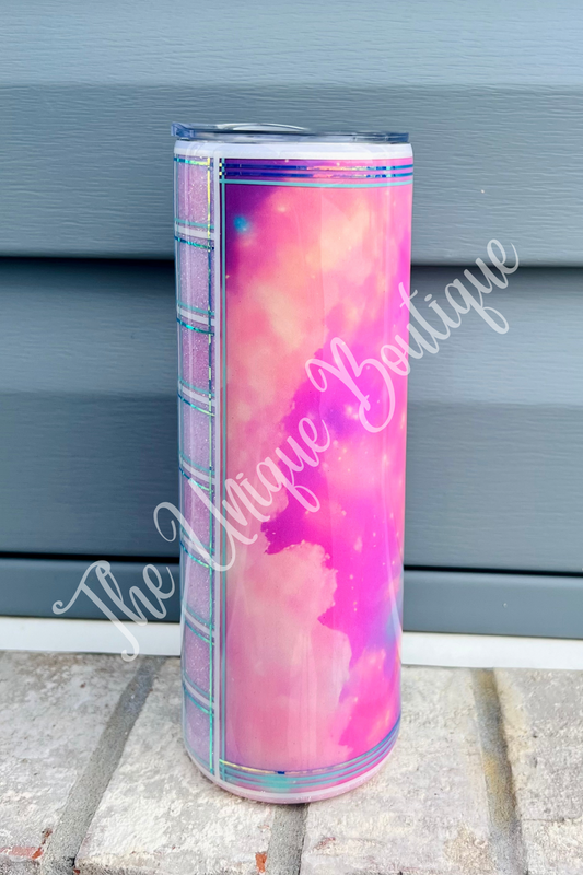 Cotton Candy & Plaid Tumbler